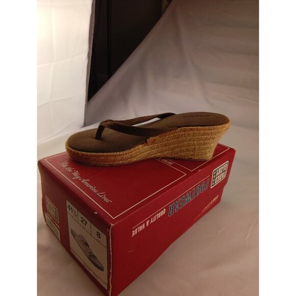 Aeropostale Brown Flip Flop Wedge Sandals Shoe Size 9 - Picture 3 of 4